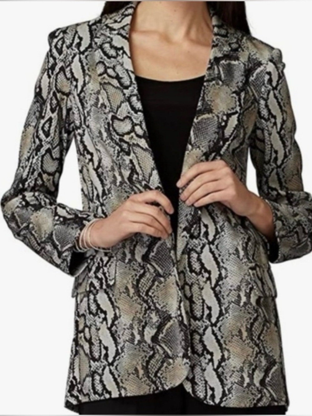 Joseph Ribkoff Snake Print Open Front Blazer Jacket Size Size 10
